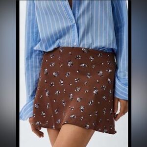 Divided by H&M Floral Brown Skirt size 0